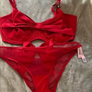 Victoria's Secret Vibrant Red Bikini Top